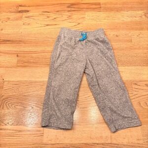 Kids Grey Speckled Fleece Jogger Pants Elastic Waist Drawstring Size 18 Months
